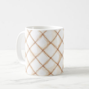 Mug Carrés Rayures Crème Or Blanc