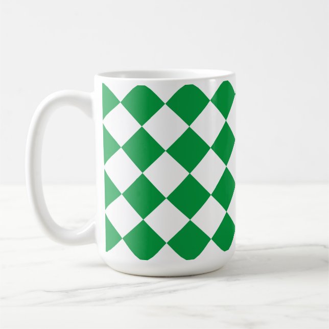 Mug Carrés rétro vert et blanc rétro (Gauche)