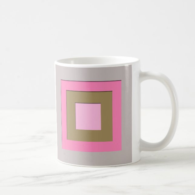 Mug Carrés superposés du milieu du siècle - gris & ros (Droite)