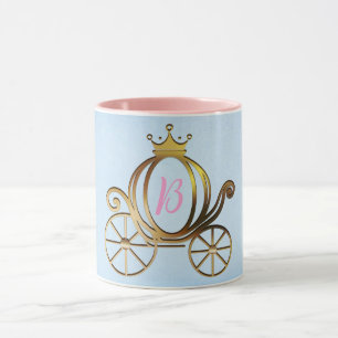 Mug Carrosse doré de la princesse livre illustré bleu