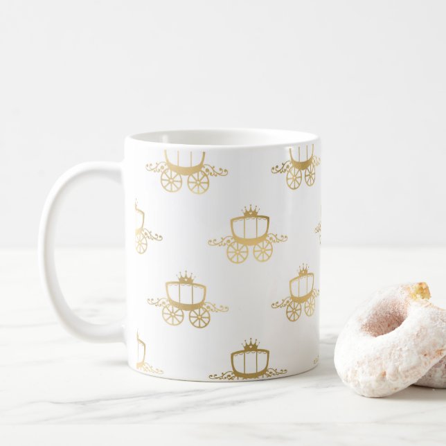 Mug Carrosses Dorés Cendrillon Princesse Royale Magie (Avec donut)