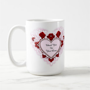 Mug Carte à motif de cœur en dentelle délicate
