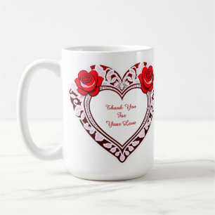 Mug Carte à motif de cœur en dentelle délicate