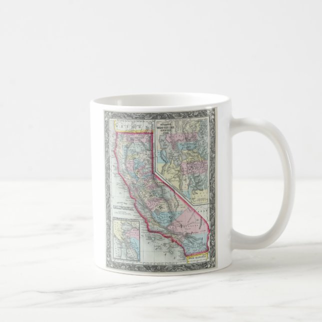Mug Carte ancienne de Californie (1860) (Droite)