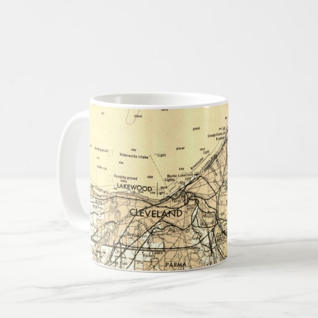 Mug Carte ancienne de Cleveland Ohio (Devant gauche)