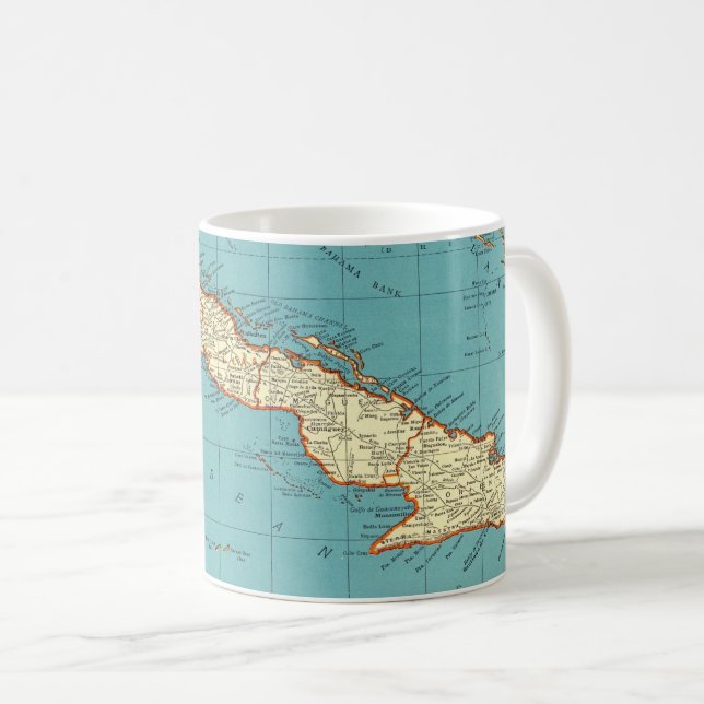 Mug Carte ancienne de Cuba  (Devant droit)