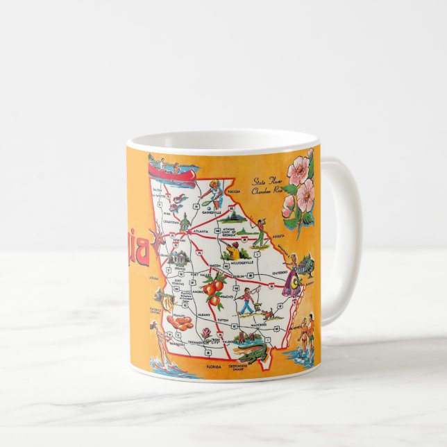 Mug Carte ancienne de Géorgie  (Devant droit)