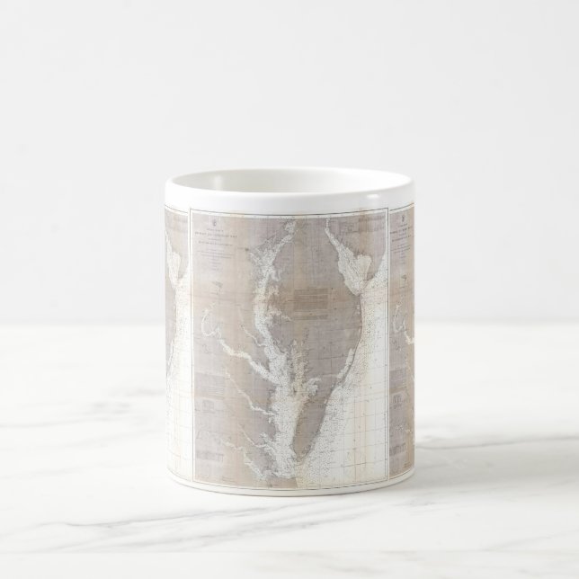 Mug Carte ancienne de la baie de Chesapeake (1866) (Centre)