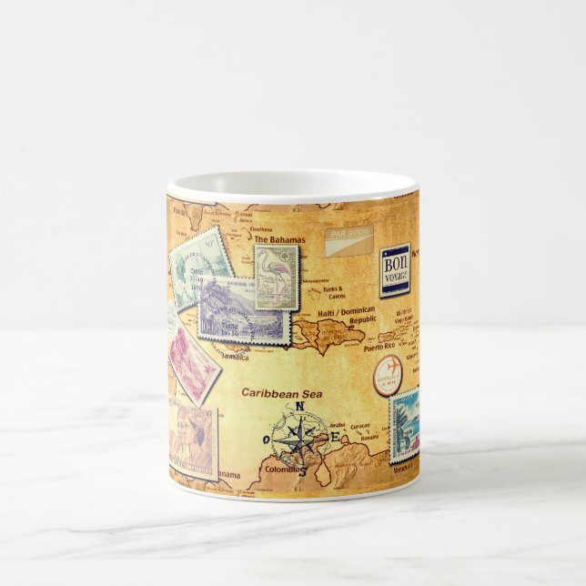 Mug carte ancienne de la Caraïbes (Centre)