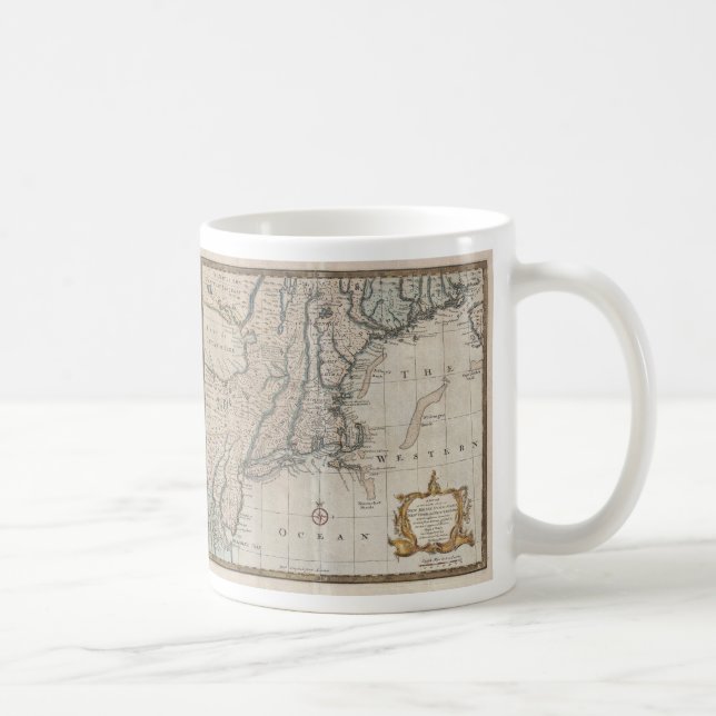 Mug Carte ancienne de la côte de la Nouvelle-Angleterr (Droite)