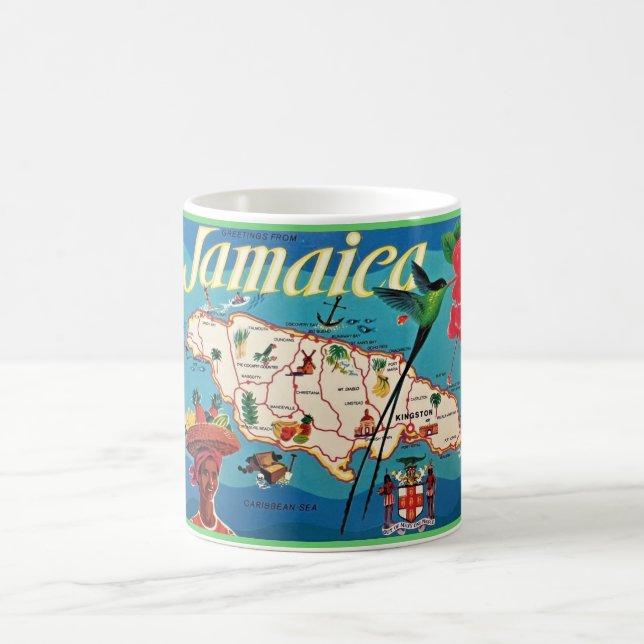 Mug Carte ancienne de l'île de Jamaïque P (Centre)