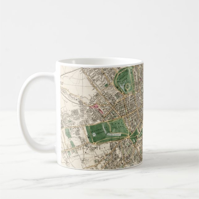 Mug Carte ancienne de Londres Angleterre (1853) (Gauche)