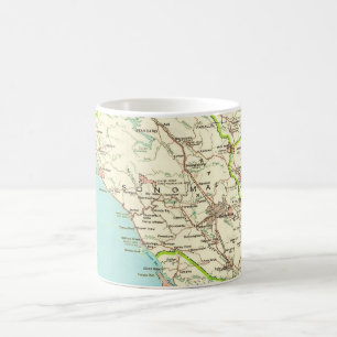 Mug Carte Ancienne de Sonoma CA
