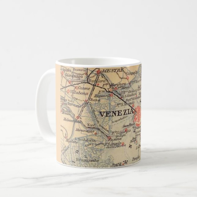 Mug Carte ancienne de Venise - Venezia  (Devant gauche)