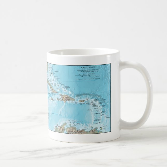 Mug Carte ancienne des Caraïbes - États-Unis (Droite)