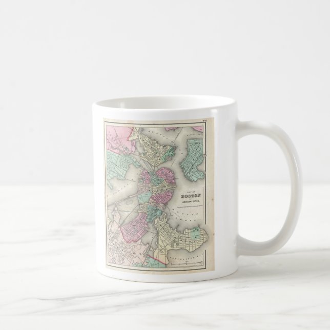 Mug Carte ancienne du port de Boston (1857) (Droite)
