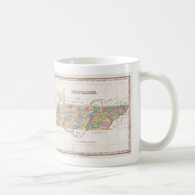 Mug Carte ancienne du Tennessee (1827) (Droite)