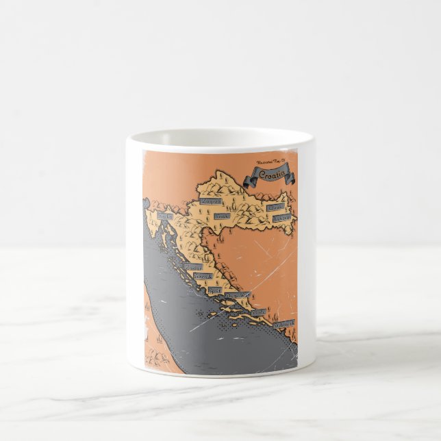 Mug Carte ancienne vintage de Croatie (Centre)
