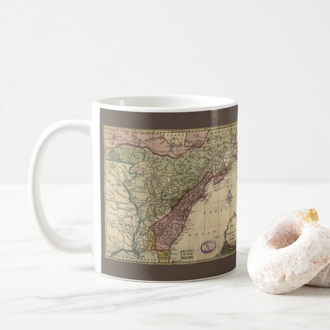 Mug Carte antique de l'Amérique du Nord, restaurée, 17 (Avec donut)