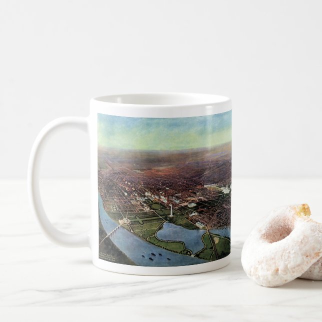 Mug Carte antique de Washington DC et de la rivière Po (Avec donut)