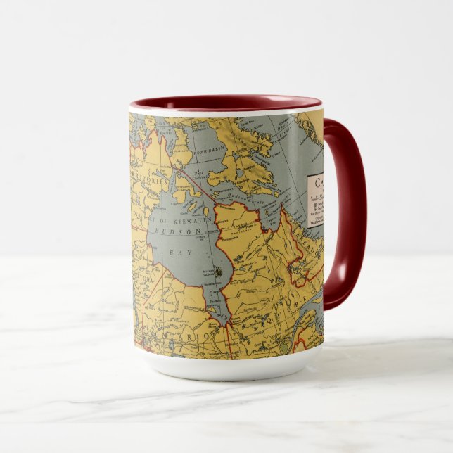 Mug Carte antique du Canada (Devant droit)
