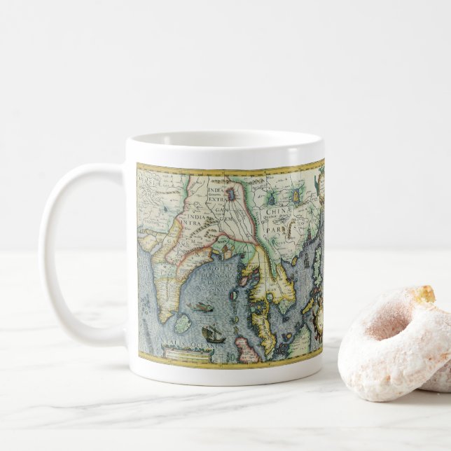 Mug Carte antique du Sud-Est Asiatique par Mercator /  (Avec donut)