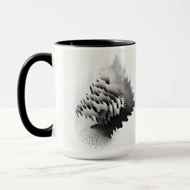 Mug Carte Arbre Abstraite B&W Surreal Optical Illusion (Gauche)