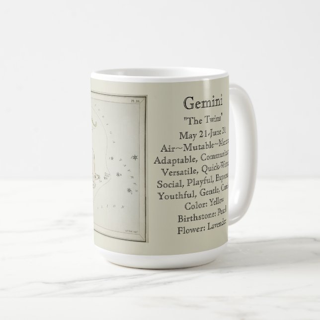 Mug Carte astronomique antique du signe zodiacal des G (Devant droit)