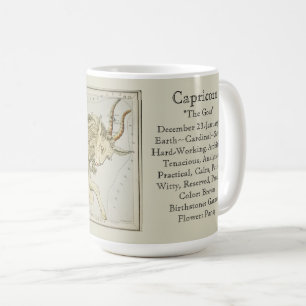 Mug Carte astronomique antique du zodiaque Capricorne