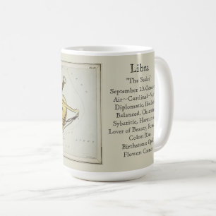 Mug Carte astronomique antique Libra Zodiac