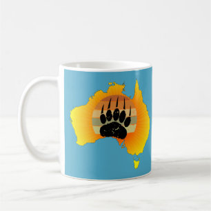 Mug Carte Australie Sunny Ours Avec Sunset Rétro