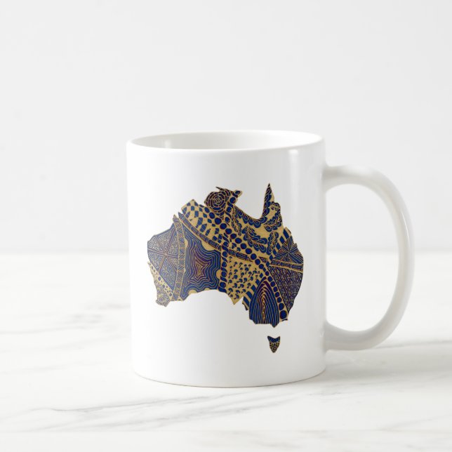 Mug Carte Australie Tan-Bleu-Rouge (Droite)