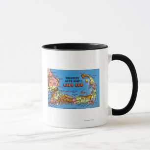 Mug Carte automatique détaillée de Cape Cod