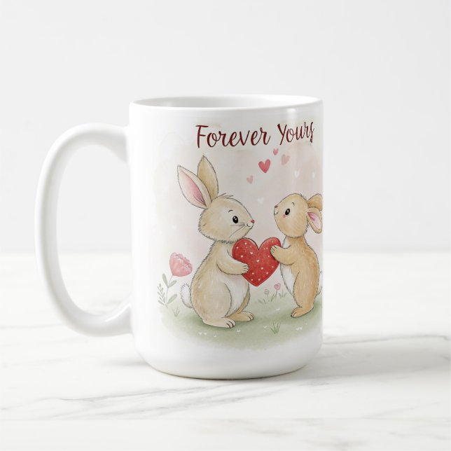 Mug Carte Bunny romantique - Pour toujours votre (Gauche)