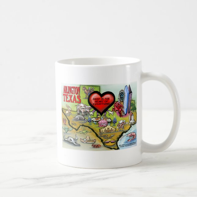 Mug Carte Carton Arlington Texas (Droite)