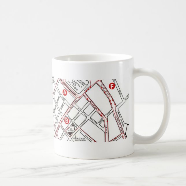 Mug Carte centrale de Manchester (Droite)