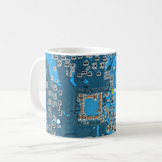 Mug Carte circuit bleu circuit imprimé à circuit impri (Devant gauche)