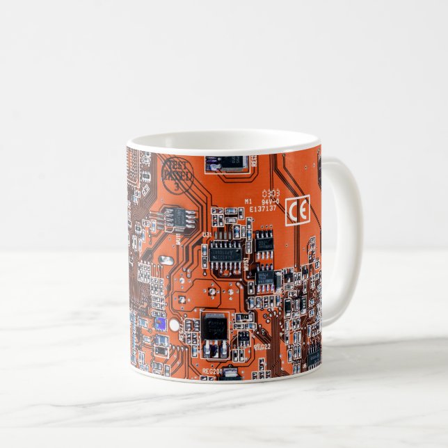Mug Carte circuit imprimé circuit orange PCB (Devant droit)
