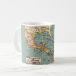 Mug Carte Colorée d'Amérique Centrale et des Caraï