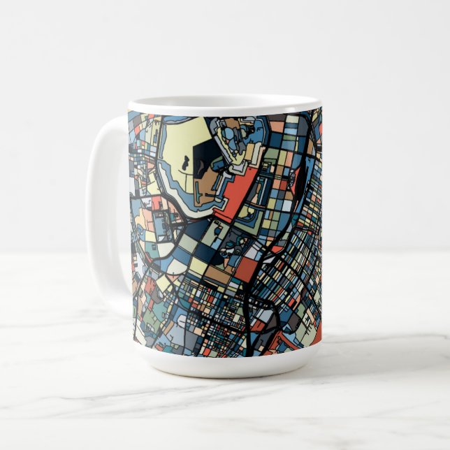 Mug Carte colorée de Tokyo (Devant gauche)
