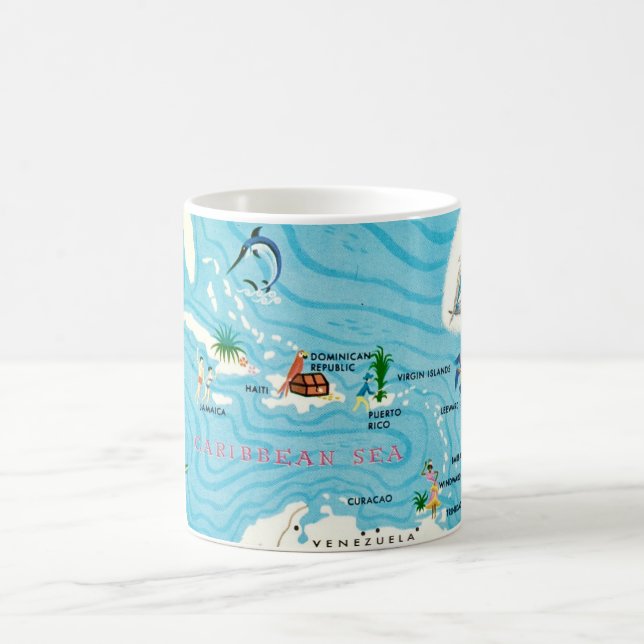 Mug Carte colorée des Caraïbes  (Centre)