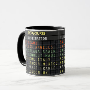 Mug Carte d'aéroport (tous les textes personnalisables