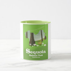 Mug carte d'affiche de voyage du parc national de Sequ