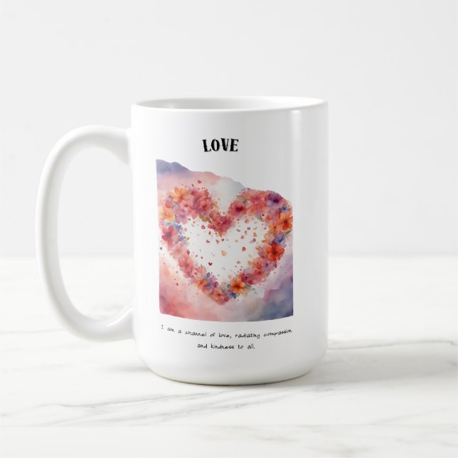 Mug Carte d'Affirmation Love Positive (Gauche)