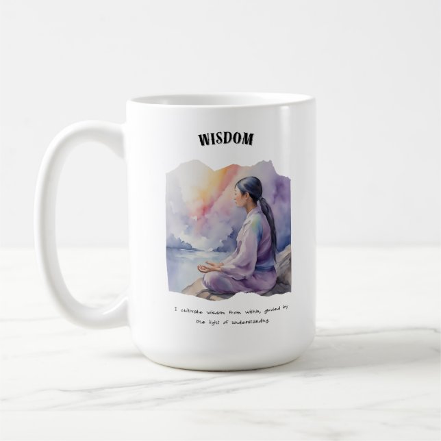 Mug Carte d'affirmation positive de la sagesse (Gauche)