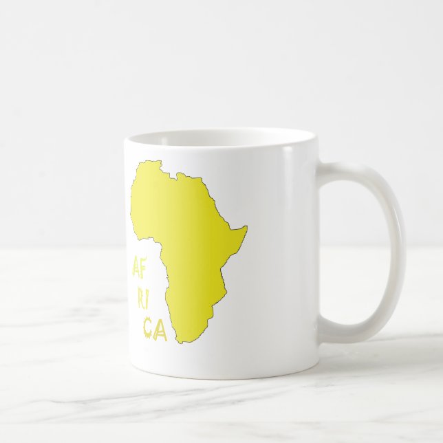 Mug Carte d'Afrique jaune funky (Droite)