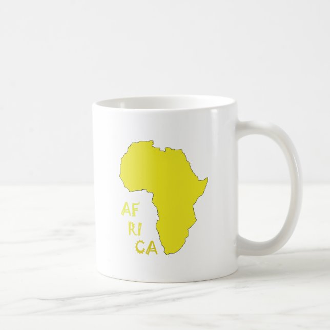 Mug Carte d'Afrique jaune funky (Droite)