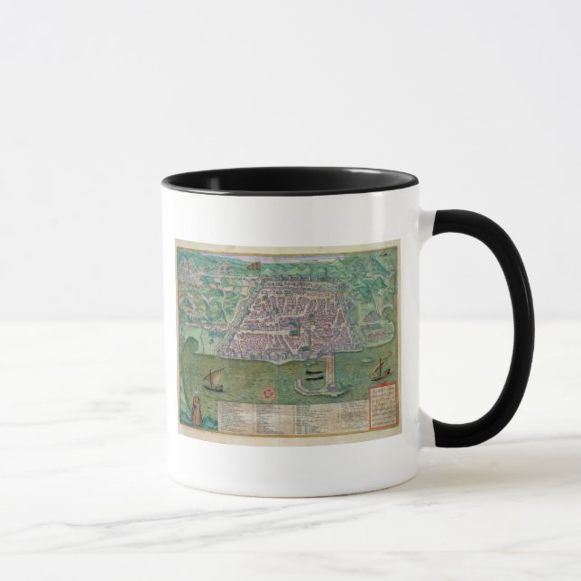 Mug Carte d'Alger, de "Civitates Orbis Terrarum" par (Droite)