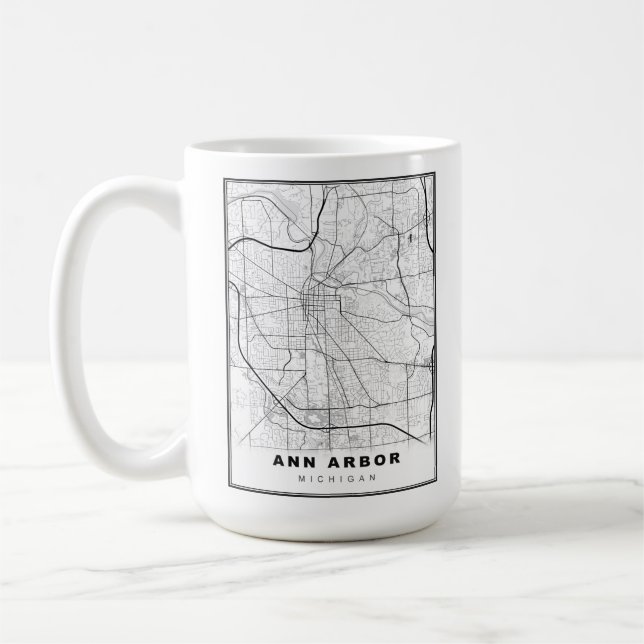 Mug Carte d'Ann Arbor (Gauche)