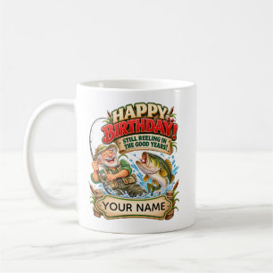 Mug Carte d'anniversaire de pêche drôle personnalisée